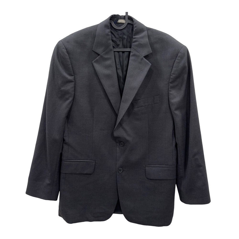 346 BROOKS BROTHERS Stretch Blazer Size 40R Charcoal Button Jacket Wool Lycra